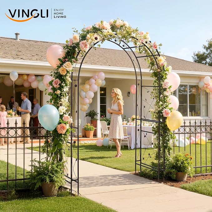 VINGLI Garden Arbor, Arch for Wedding Ceremony Party, Christmas Garden Decor - Image 9