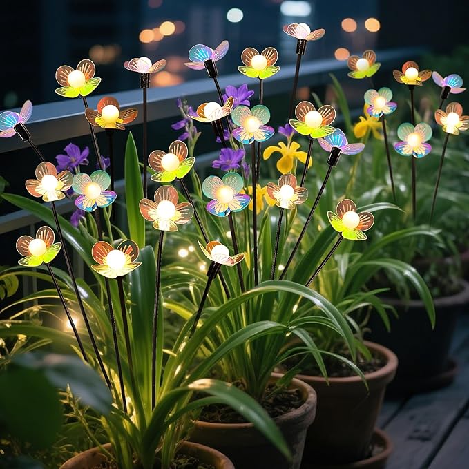 Solar Garden Lights, 6 Pack 36 LED Solar Swaying Flower Light, Waterproof by MRHEPHAESTUS