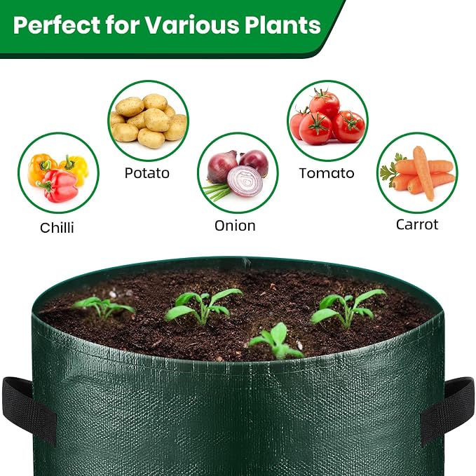 10 Gallon 8-Pack Grow Bags, Durable PE Fabric Pots - Image 2