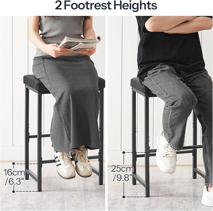 HOOBRO Bar Stools, 25.4" Saddle Stools - Image 4