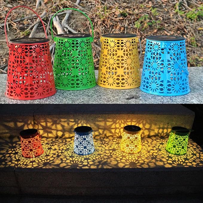 4pack Solar Lanterns Outdoor Waterproof Hanging Lights Gifts - Image 2