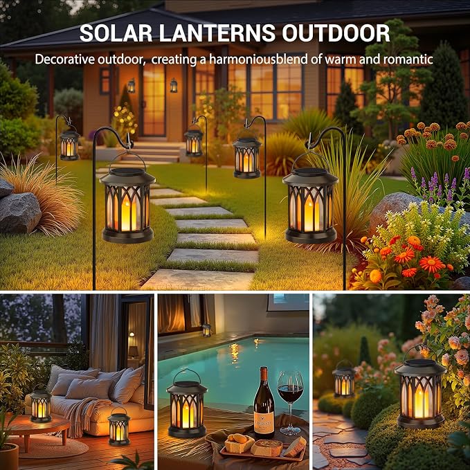 KOOPER 4 Pack Solar Lantern Outdoor Lights, Hanging Solar Lanterns Outdoor - Image 6