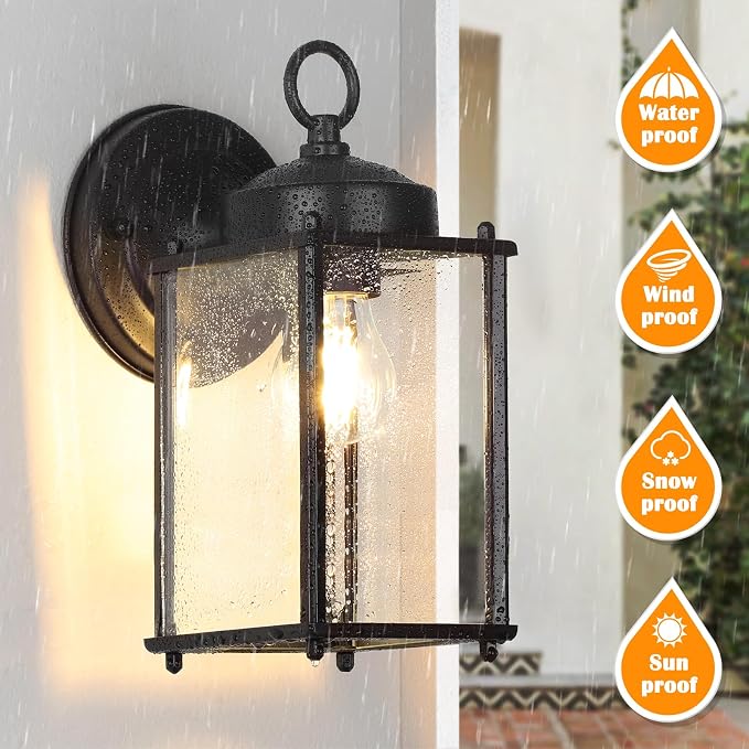 Outdoor Wall Lantern, Exterior Waterproof Wall Sconce Light Fixtures, Anti-Rust - Image 3