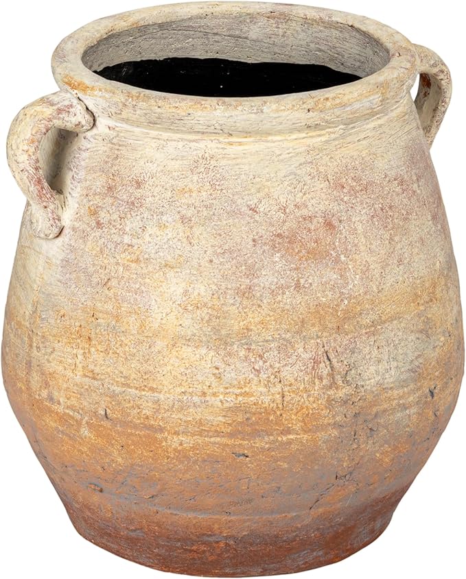 Creative Co-Op Whitewashed Terra-Cotta Urn by CreativeCo-Op