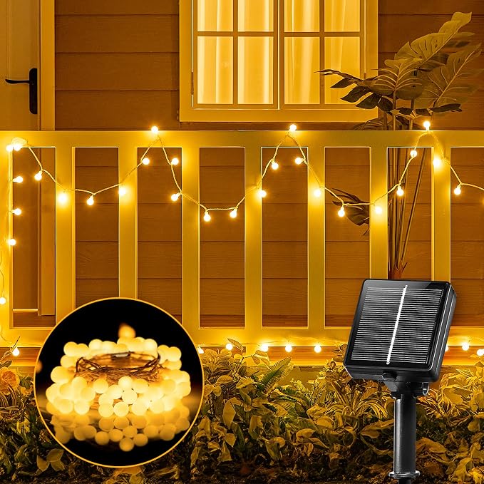 Brightown Solar String Lights Outdoor Waterproof, 19.6Ft 60 LED Globe Solar - Image 2