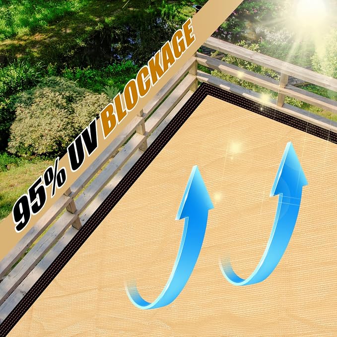 95% Pergola Shade Cover with Grommets - Image 5