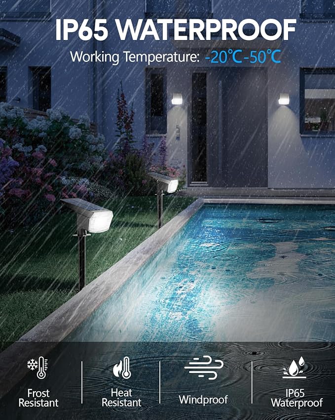 HIBOITEC Solar Spot Lights Outdoor 59LED Landscape Lights Solar Powered - Image 4