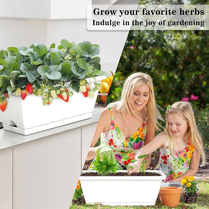 Planter Boxes for Domestic Gardening 8 Pcs, 17 Inch Long Window Sill Planter - Image 2
