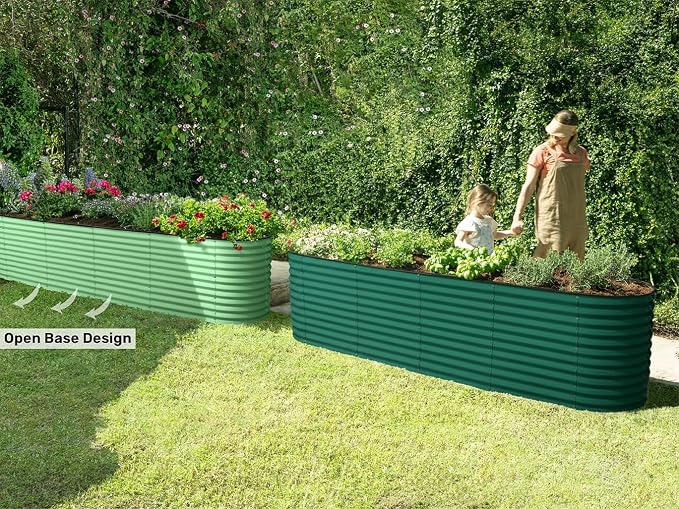 9-in-1 Galvanized Raised Garden Beds Outdoor // 8×2×2.5 ft Modular Planter - Image 3