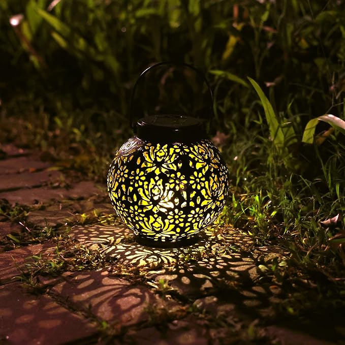 LUZ DEL Gifts 2 Pack Solar Lanterns Outdoor Gifts, Elegant Rose Pattern - Image 7