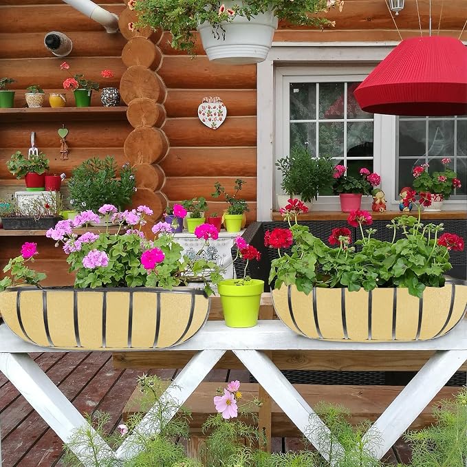 3PCS 30 Inch Planter Basket Liners Fabric Window Box Liners Felt Trough Planter - Image 7