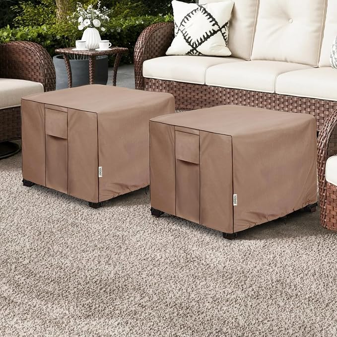 Outdoor Ottoman Cover Waterproof Square Patio Small Side Table Covers, Outdoor - Image 3