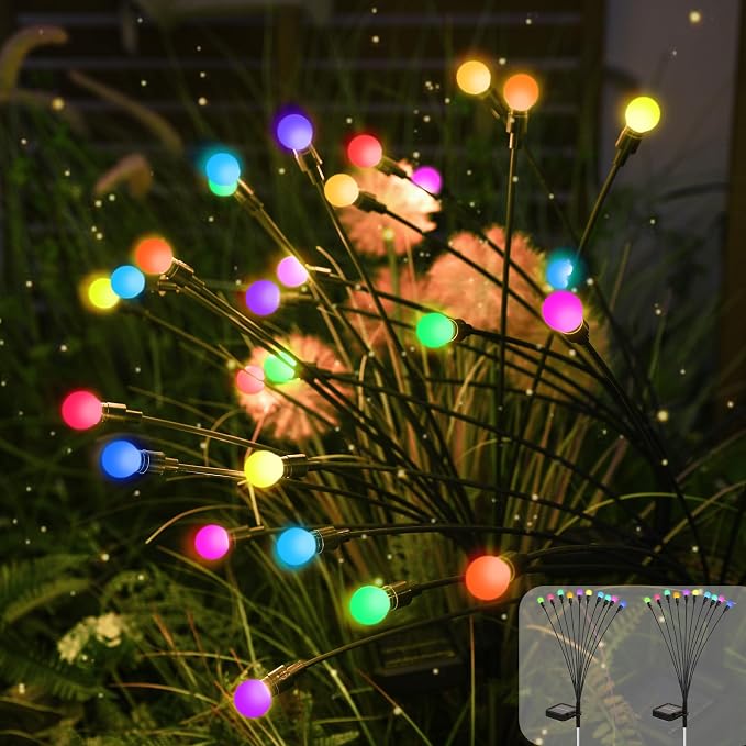 Solar Garden Lights Swaying, 20 LED Firefly Lights Outdoor Waterproof, Garden - Image 7