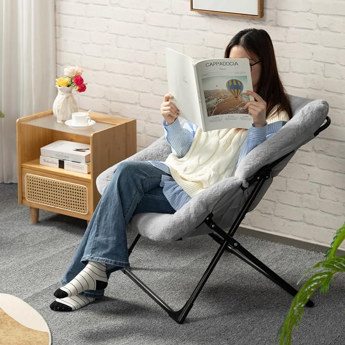 HollyHOME Comfy Oversized Saucer Chair, Extra Large Folding Lounge Chair - Image 9