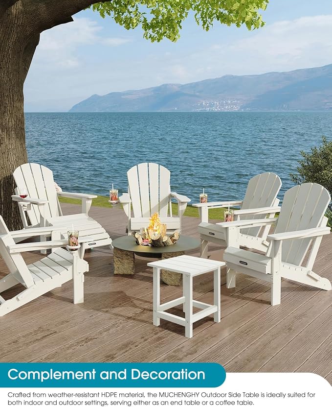 MUCHENGHY Adirondack Outdoor Side Table, 14.7" Patio Side Table Weather - Image 2