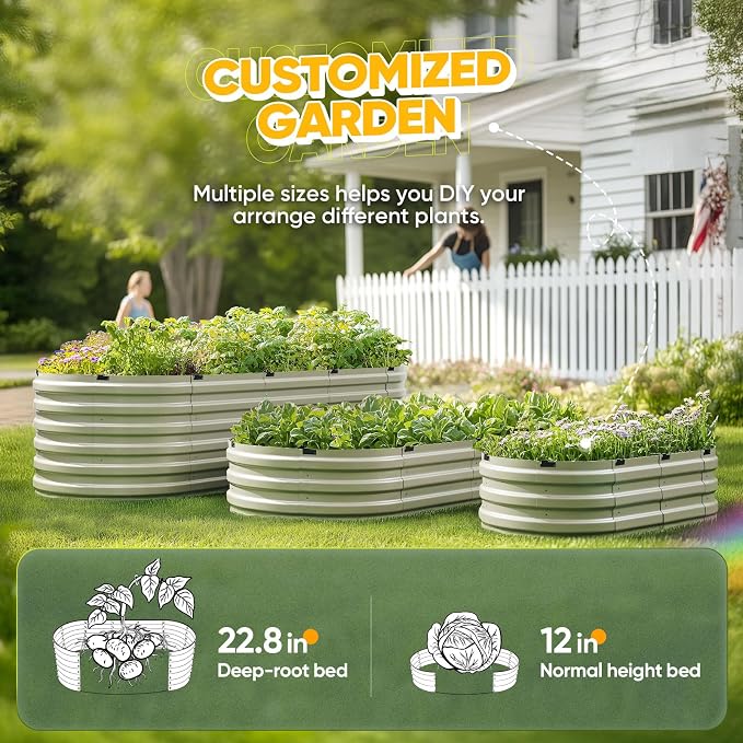 KING BIRD Raised Garden Bed Kit 2025 Upgraded Quick-Setup Galvanized Planter - Image 5