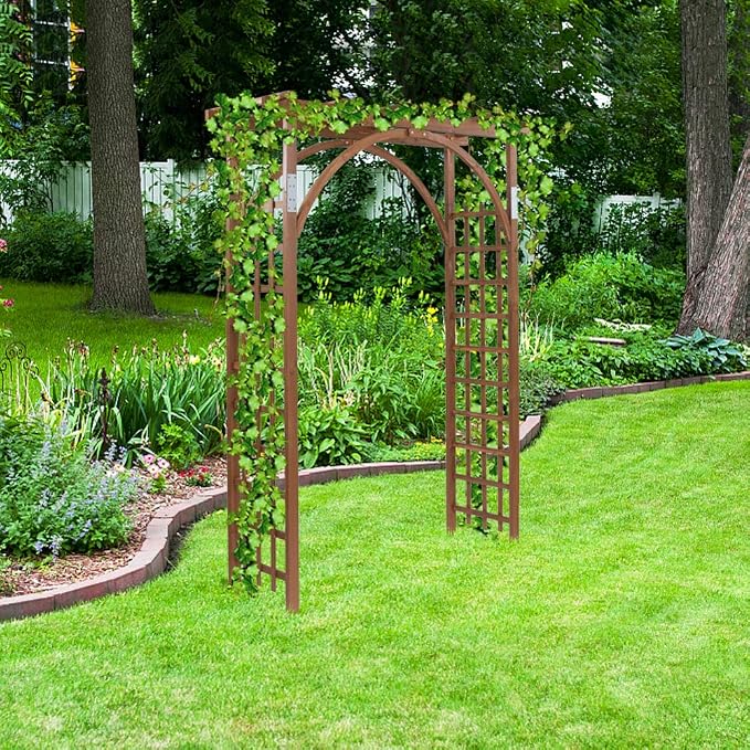 Outdoor Wooden Arbor Trellis, Cedar Wood Garden Arbor Arch, Modern Rectangular - Image 6