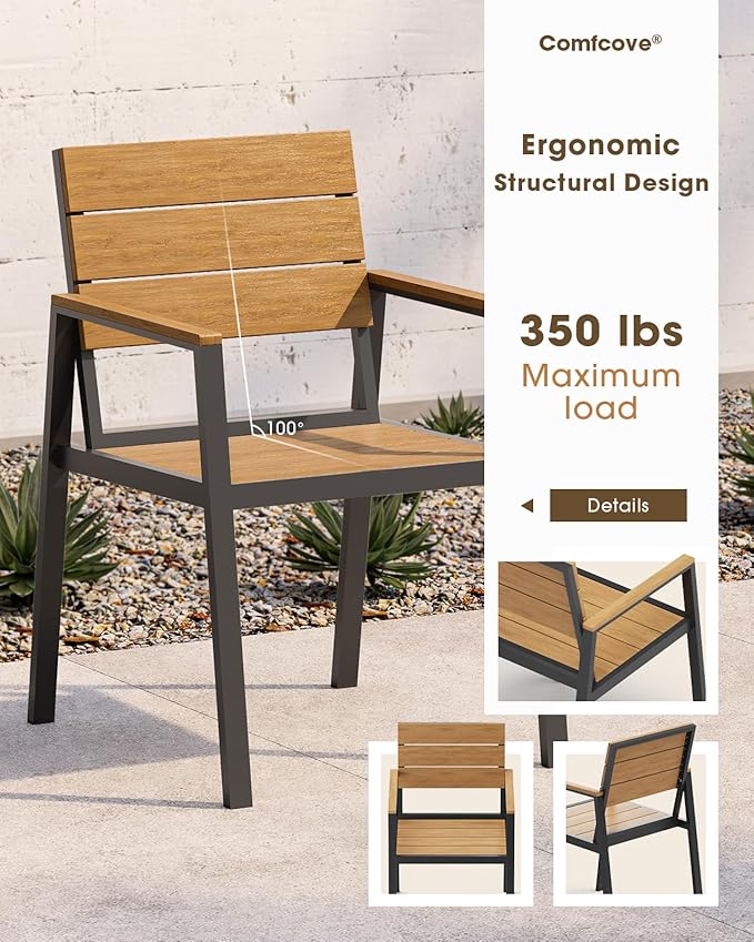 Outdoor Patio Dining Table, Aluminum & HDPS Outdoor Table - Image 4