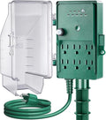 SURAIELEC Outdoor Power Stake, Dusk to Dawn Light Timer, 6 Electrical Outlet by SURAIELEC