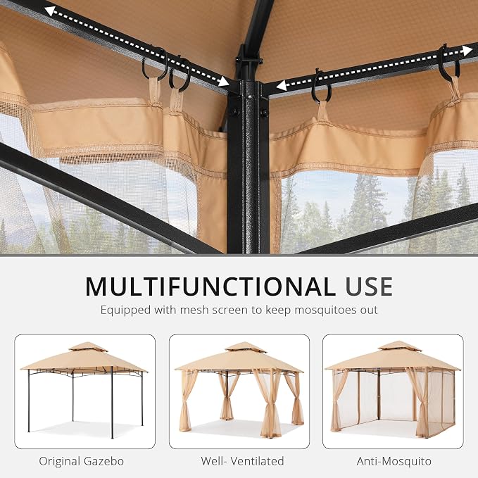 MASTERCANOPY Patio Gazebo Mosquito Netting Screen Walls ONLY - Image 6