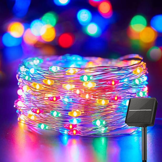 Minetom Solar String Lights for Outside, 33Ft 100 LED Outdoor Solar Fairy Lights by Minetom