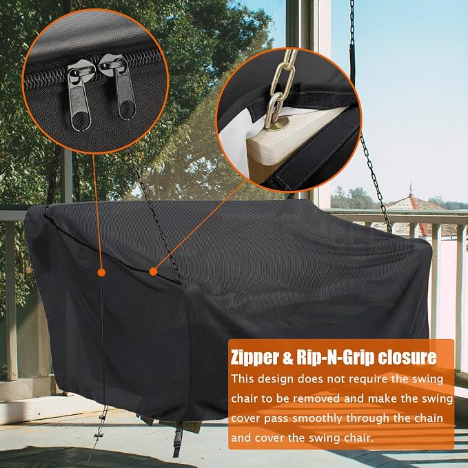Porch Swing Cover Waterproof Outdoor Hanging Swing Cover Tear resistant All - Image 4