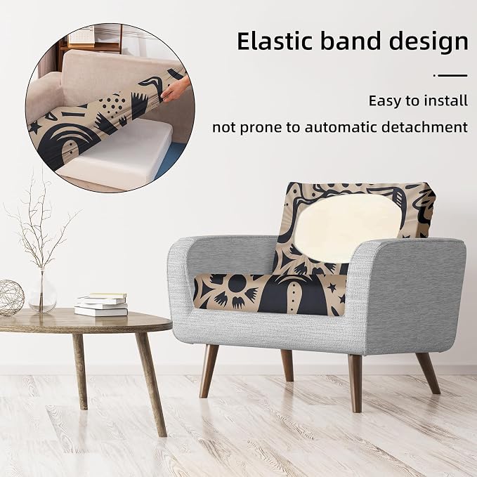8Pcs Stretch Patio Cushion Covers, - Image 5