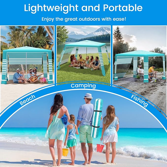 MoKo Beach Cabana, UPF 50+ Protection Easy Setup Beach Tent Sun Shelter - Image 9