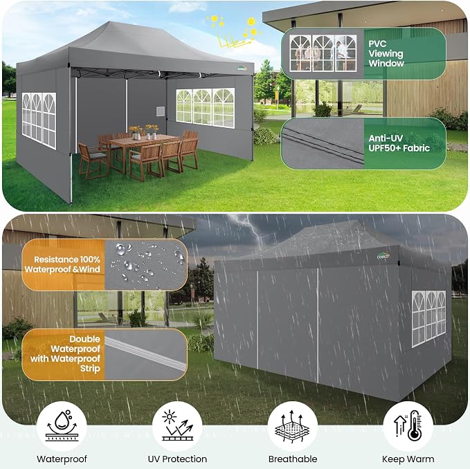 COBIZI 10x15 FT Heavy Duty Pop up Canopy - Image 7
