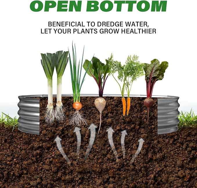 Galvanized Raised Garden Bed for Outdoor: 4X2X1ft Durable Metal Vegetable Plant - Image 6