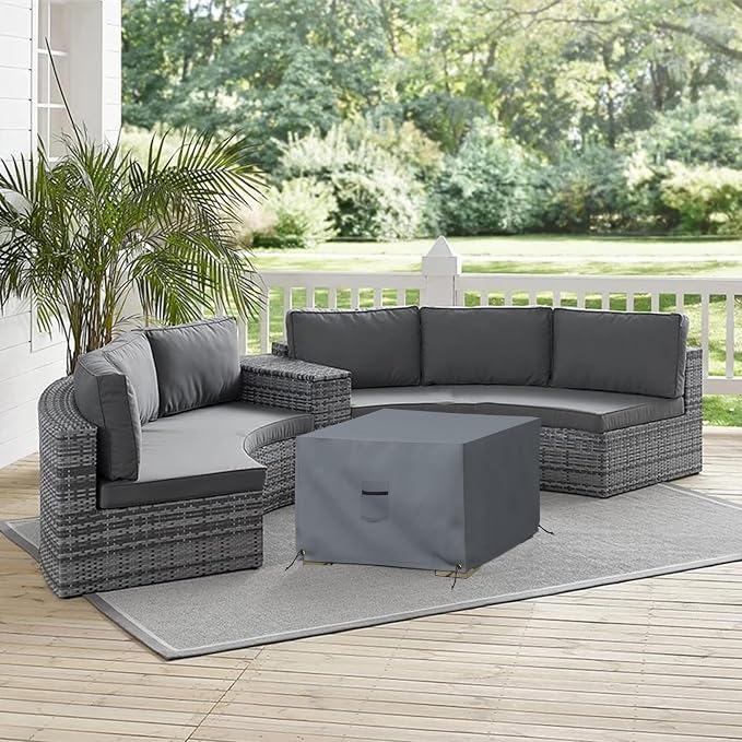 Covers & All Outdoor Ottoman Slipcover, 12 Oz PVC Polyester, Waterproof Ottoman - Image 5
