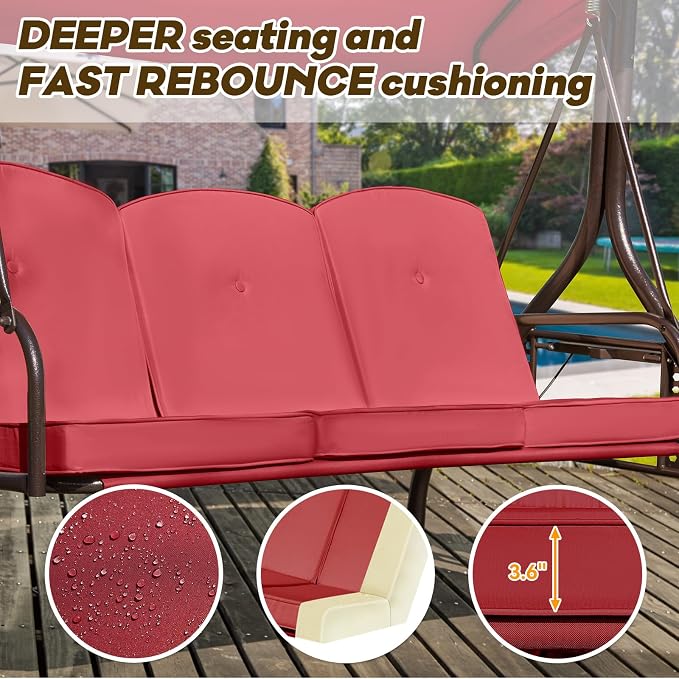 3 in 1 Outdoor Porch Swing - Image 6
