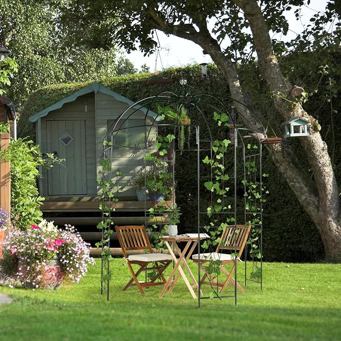 Garden Arbor, 9FT Metal Garden Arch - Image 9