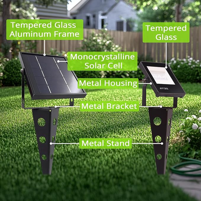 Solar Spotlights Outdoor Waterproof, Zeta 3-in-1 Spot Lights Metal Warm White - Image 3