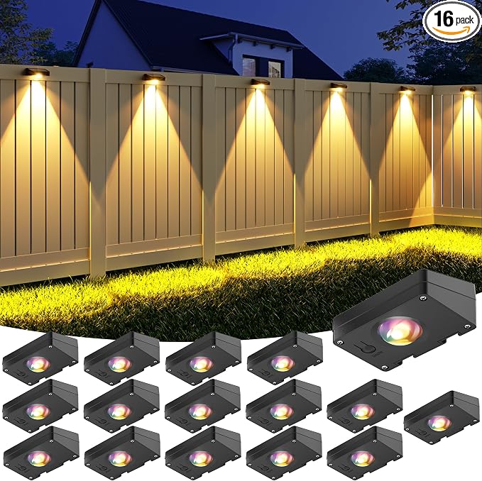 VOLISUN Solar Fence Lights, Fence Lights Solar Powered, IP65 Waterproof LED by VOLISUN