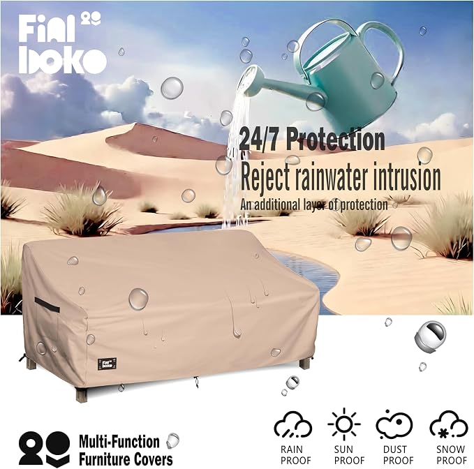 2-Seater Outdoor Couch Cover, 100% Waterproof Heavy Duty Patio Sofa Covers - Image 4