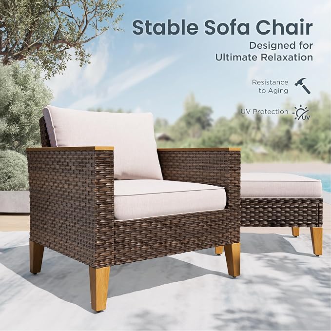 PHI VILLA Half-Moon Patio Furniture Set - Image 8