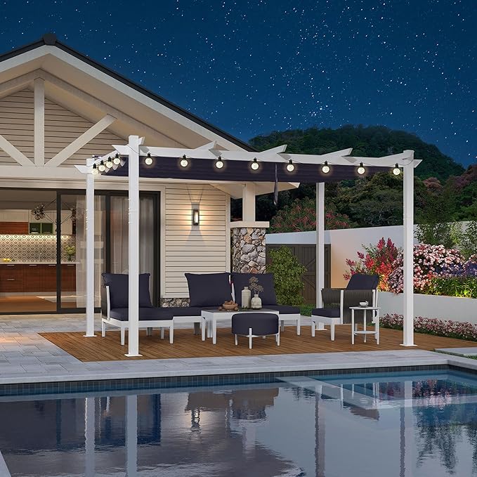 PURPLE LEAF 10' x 13' Patio Aluminum Pergola Outdoor White Heavy-Duty by Unknown