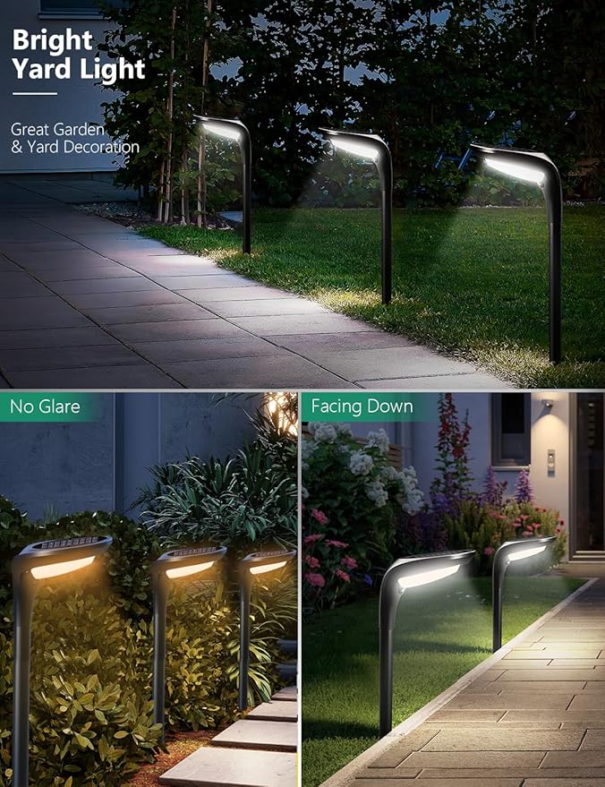 Solar Pathway Lights, 【2 Pack】 Solar Garden Lights Outdoor Waterproof Solar - Image 2