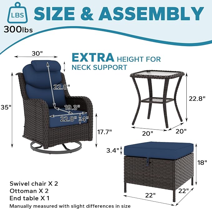 Patio Swivel Rocker Chairs of 2 - Image 3