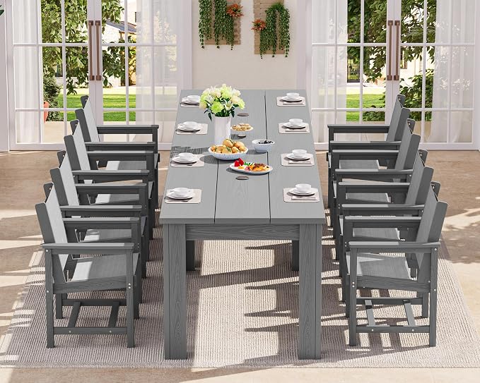 SERWALL 10 Piece Outdoor Dining Table Sets by SERWALL