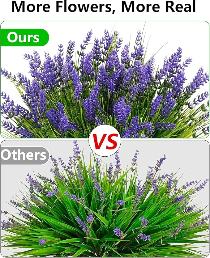 ZINHO 36 Bundles Artificial Flowers Outdoor, Faux Lavender Flowers - Image 2