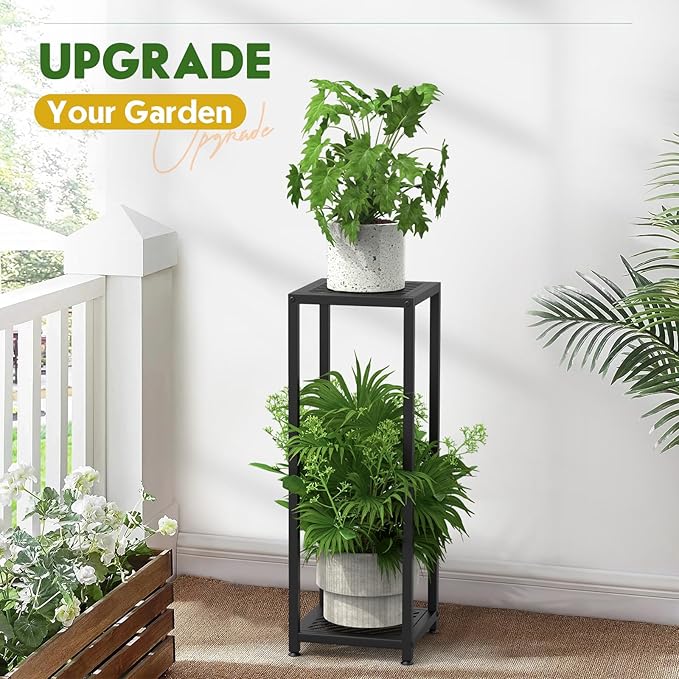 TOSKING Tall Plant Stand Indoor – 2-Tier Modern Metal Shelf, Heavy Duty - Image 5