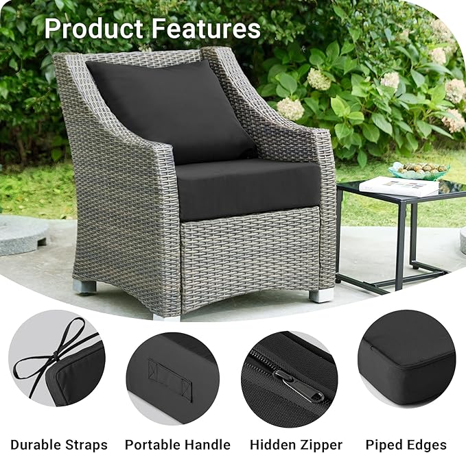 Outdoor Cushions for Patio Furniture, Outdoor Seat Cushion Set 24 x 24 x 4 Inch - Image 5