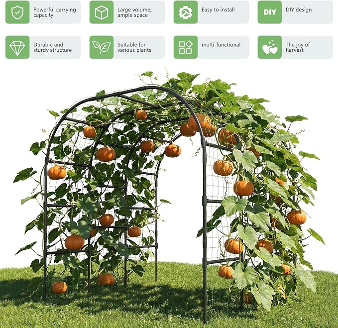 DoCred Garden Arch Trellis for Climbing Plants, 88 Inch Large Garden Trellises - Image 5
