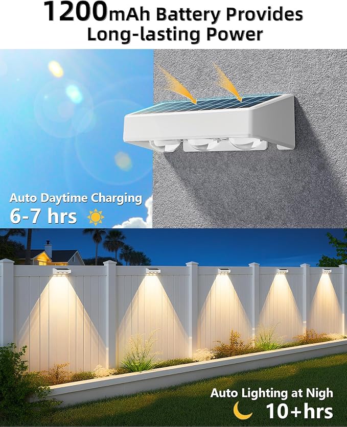 Solar Fence Lights Outdoor, 8 Pack, 9 Fixed Colors ＆ Color Changing LED Light - Image 5
