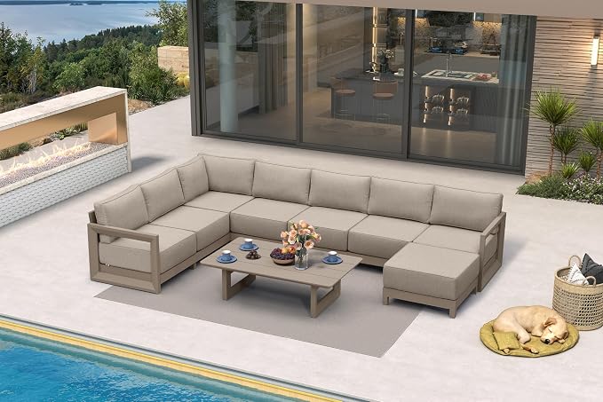 PURPLE LEAF Patio Furniture Set U-Shaped Outdoor Couch by Unknown