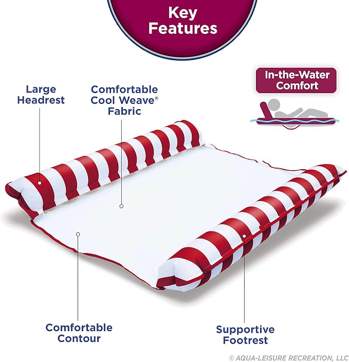 Aqua 2-in-1 Catalina XL Pool Float & Hammock – 1-2 Person, Inflatable Pool - Image 4