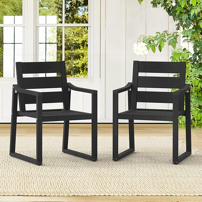 HDPS Outdoor Dining Chairs Set of 6, Patio Dining Chairs - Image 2