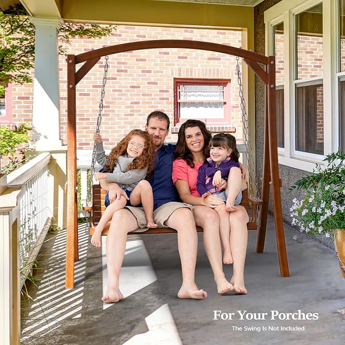 VINGLI 5FT Wooden Swing Frame, 1000LBS Heavy Duty A-Frame Porch Swing Stand - Image 5